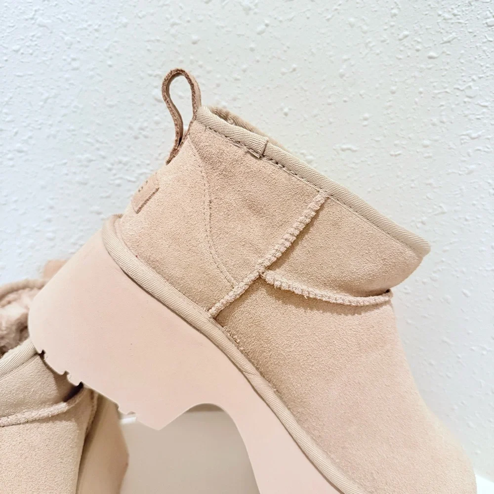 UGG Classic Ultra Mini New Heights Beige Women’s Boots Size 10 NWT